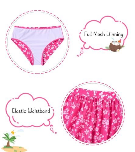 Image of Vogseek 6-16T Girls 3 Pieces Bikini Bathing Suit with Rash Guard Pants Quick Dry Swimwear Cover-Up Sets