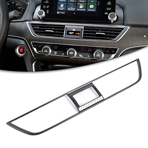 Xotic Tech Center Console Middle Air Vent AC Outlet Cover Trim, Carbon Fiber Pattern Stainless Steel, Compatible with Honda Accord 10th Gen 2018-2022