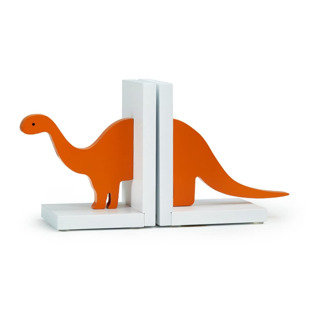 Sujetalibros de dinosaurio infantil en madera para estanterías organizadoras y escritorios pequeños