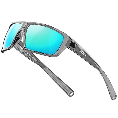 Image of ATTCL Polarized Sunglasses Men for Fishing: UV Protection Lightweight TR90 Sports Wrap Sun Glasses Driving Golf Running