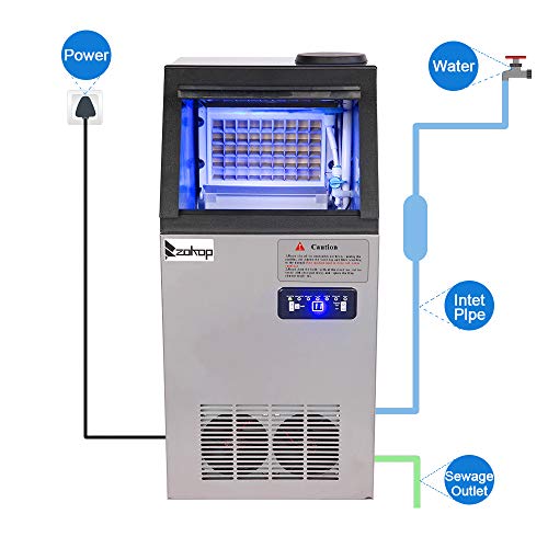 Fabricadora de hielo comercial acero inoxidable 495W 150lb/24h miniatura 7