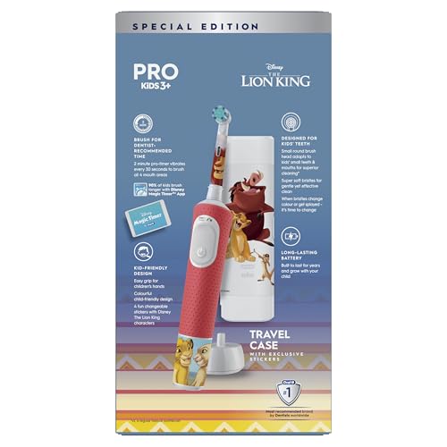 Oral-B Pro Kids Electric Toothbrush, 1 Handle Featuring Disney The Lion King, 1 Toothbrush Head, 1 Travel Case, Designed By Braun, for Ages 3+ - Image 10