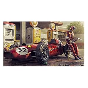 Canvas Print Vintage Auto Canvas Schilderij Klassieke Race Race Auto Posters en Prints Muurkunst Foto’s voor Woonkamer Decor Unframed (40x80cm/15.7×31.5inch) Frameloos