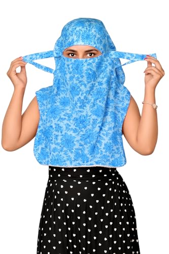 Image of Scarf Face Cover Mask Head Bandana Hijab Scarf Dupatta Stole Cotton Printed For Girls and Women