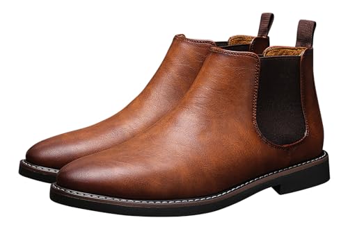 Santimon Mens Chelsea Boots Casual Dress Suede Chukka Western Cowboy