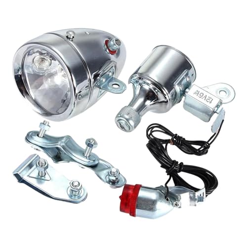 kowaku Dynamo Bike Light Set Motorized Friction Generator Waterproof Safe Universal Bicycle Accessories Headlight Tail Lights Set, Style A