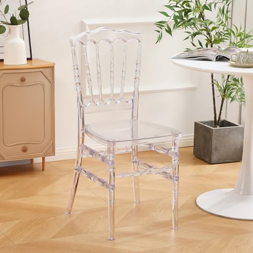KAIHAOWIN Napoleon Chaise en acrylique transparent Facile à installer Chaise en plastique pour événements