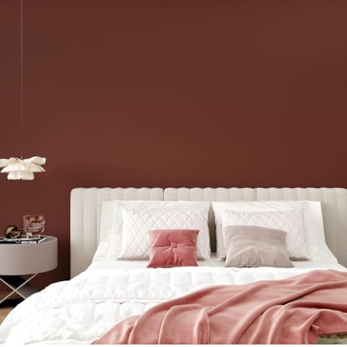 Image of Dark Brown Solid Matt Peel and Stick Wallpaper Contact Paper Wallpaper Modern Self Adhesive Wallpaper Decorative Removable 2 x 4 Feet