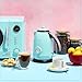 Nostalgia Retro Stainless Steel Electric Tea And Water Kettle, 1.7 Liters, Auto-Shut Off & Boil-Dry Protection, Water Level Indicator Window, Aqua