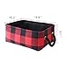 INough Red Christmas Baskets for Gifts Empty Red Gift Bag, Holiday Gift Baskets Empty Low Basket Buffalo Plaid Toy Bins Ornaments Storage Organizer for Baby Room, Kids Nursery, Home Holiday Decor