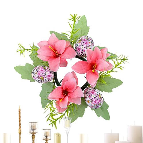 Anelli per candele pasquali | Anelli per candele di Pasqua, ghirlande di candele, ghirlande di fiori, decorazione stabile per Pasqua, primavera, vacanze, casa, cucina