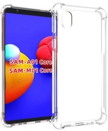 Image of BOXXO Flexible Back Cover for Samsung Galaxy A01 Core | Back Cover Transparent Clear Shockproof Case Four Corner Protection | Slim Protective Mobile Phone Cover for Samsung Galaxy A01 Core