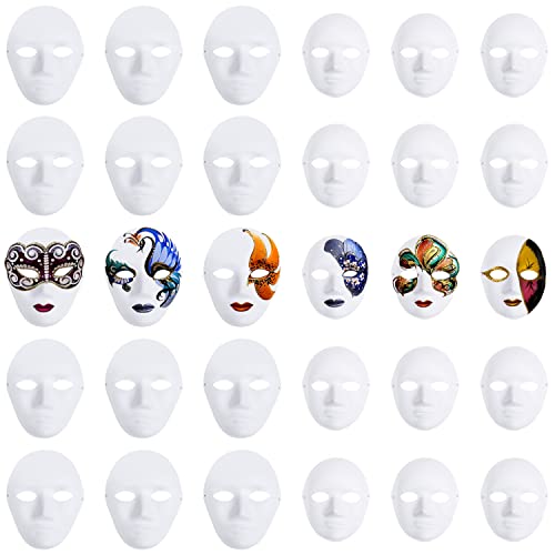 Masque carnaval a decorer en papier mâché pour Halloween, Mardi Gras et déguisements
