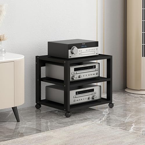Mueble multimedia esquinero de madera con estantes para audio y video 2