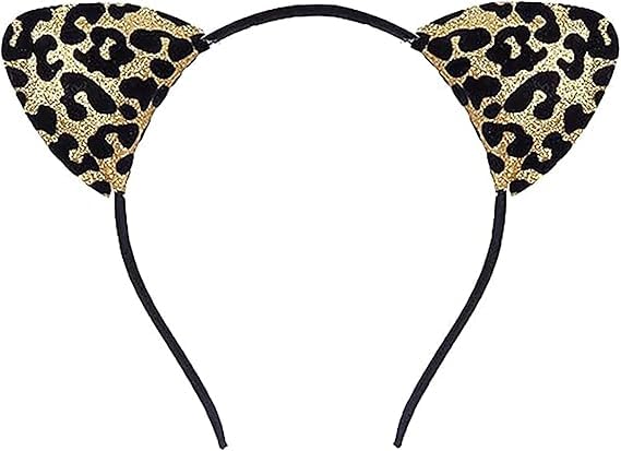 LUYANFX 2 Stück Leopard Kostüm Set, Tier Leopard Ohren Stirnband mit Temporäre Tattoos,Leopard Kostüm Zubehör für Halloween Cosplay Partys, Karneval Party, für Kinder Erwachsene (B)