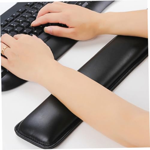 Support poignet clavier PLAFOPE en cuir noir coussin ergonomique