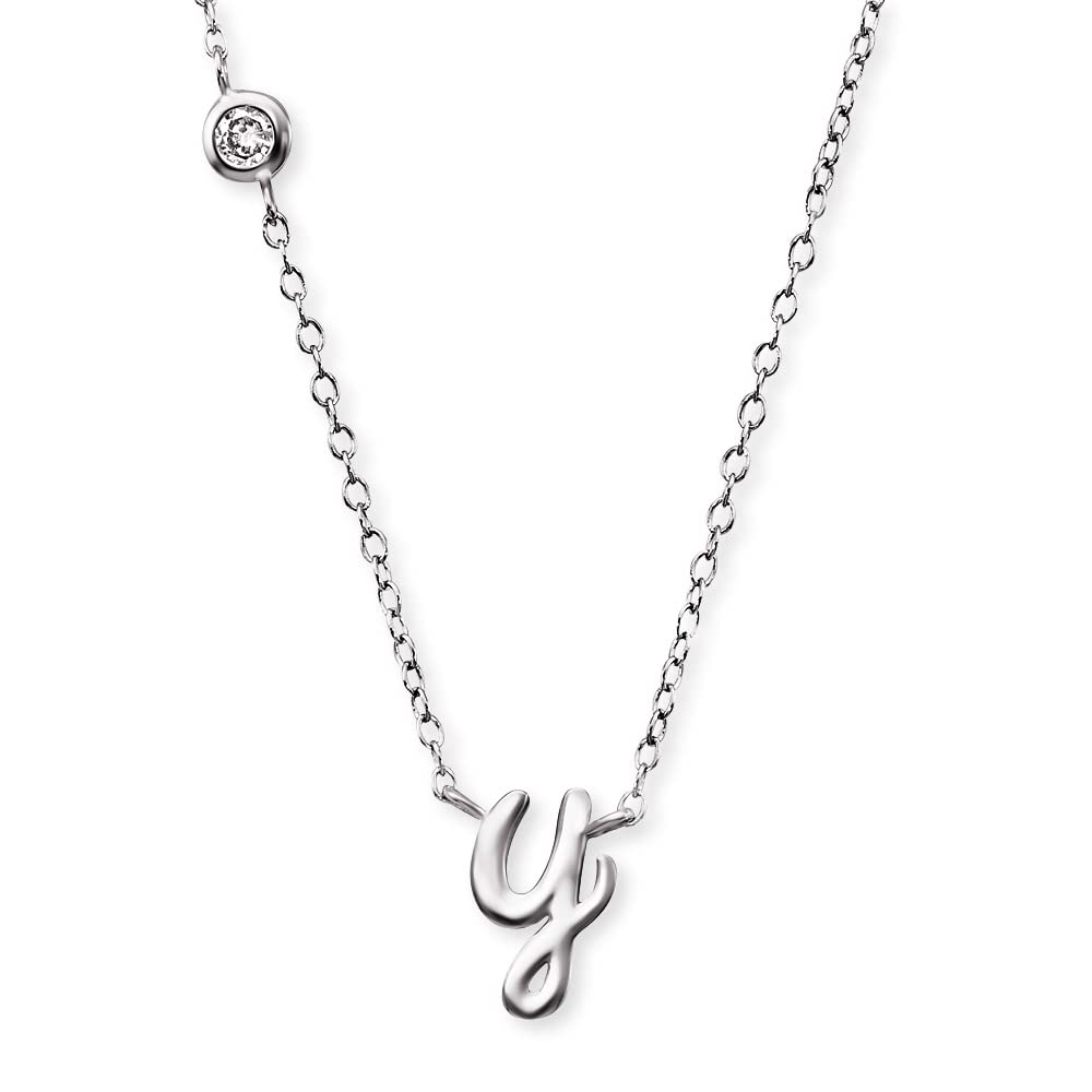Angel Whisperer ERN-INITIAL-Y Pendant with Chain Letter Y Sterling Silver