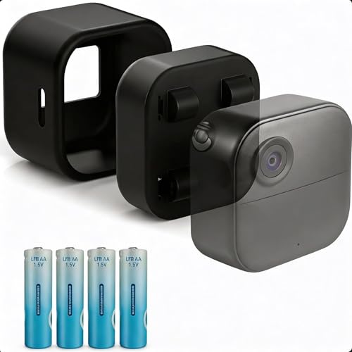 Egoway Battery Extension Pack for Blink Outdoor 4 & Outdoor 2K+ 4 PCS Batteries 6000mAh 2X Extended Runtime Waterproof Silicone Cover (Grey Black)