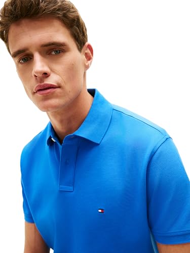 Image of Tommy Hilfiger Men's Short Sleeve Polo Shirts in Classic Fit with Stretch and Organic Pique Cotton