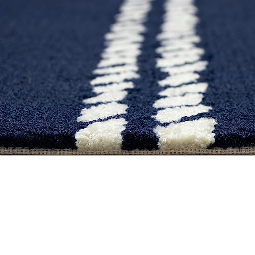 Liora Manne CAPRI Indoor/Outdoor Handmade Synthetic Blend Durable Area Rug - Traditional Stripe Coastal Beach Decorative (Ropes Navy) (2' x 5') - Image 7