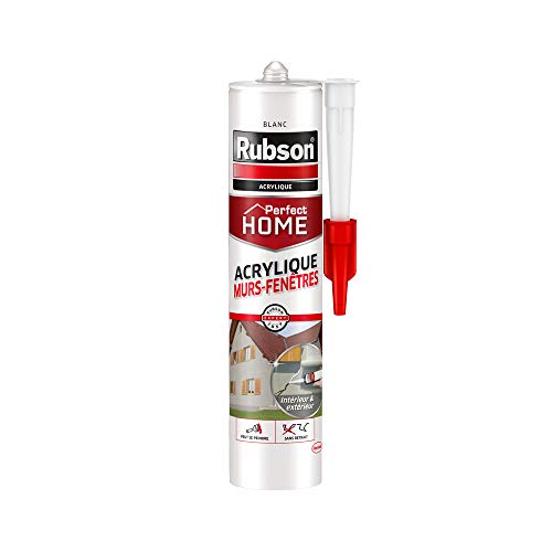 Rubson Sellador acrílico para paredes y ventanas House, sellador acrílico blanco para interiores y exteriores, relleno de grietas, sellador para puertas y ventanas, 280 ml