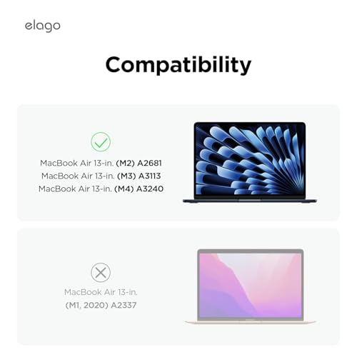 【elago】 MacBook Air M4 M3 M2 対応 ケース 傷防止 シンプル 薄型 半 透明 ハードケース 衝撃 吸収 ハード クリア カバー [ MacBookAir 13.6inch マックブックエアー 13.6インチ 2025 2024 2022 対応 ] SLIM HARD CASE クリア