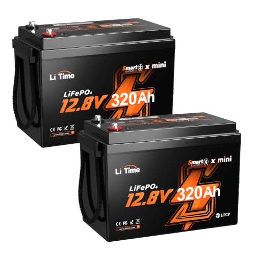Image of Litime 2 Packs 12V 320Ah Mini LiFePO4 Battery for RV, Travel Trailer, Solar