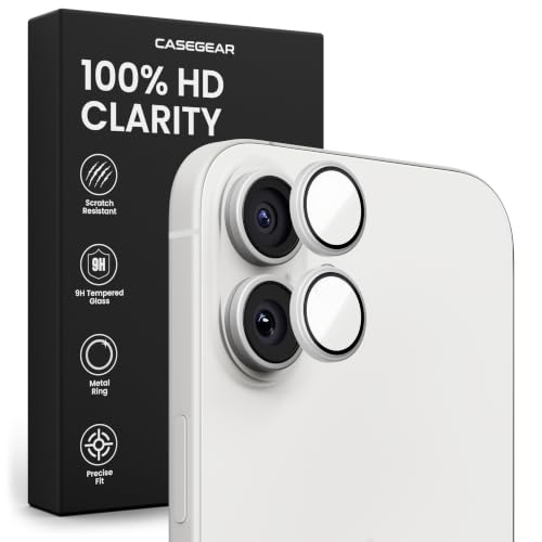 Image of CASEGEAR Clear Pro Camera Lens Protector Compatible With iPhone 17 | HD Clarity | Scratch Resistant | Complete Coverage | Easy Installation | Silver