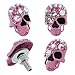 Meibaolin Skull License Plate Bolt Sparkling Diamond Fasteners Decorative License Plate Screw Funny Cool License Plate Frame Kit 4 Pcs Fit Most Cars Truck Motorcycle Modified Vehicle (Pink)