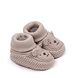 WaiHeikki Infant Baby Boys Girls Knitted Booties Soft Cute First Walking Socks Winter Comfortable Warm Indoor Shoes 0-12M (Brown Bear, 0_months-12_months)
