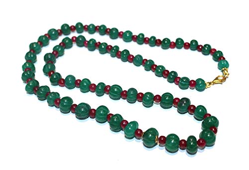 Zoya Gems & Jewellery A Beautiful Emerald And ruby Quartz Pumpkin Necklace, Emerald And ruby Quartz 6-11mm Pumpkin carved Beads Strand necklace 22 Inches Long Necklace For Girls & Women (B08YJRKMWZ) Amazon Price History, Amazon Price Tracker