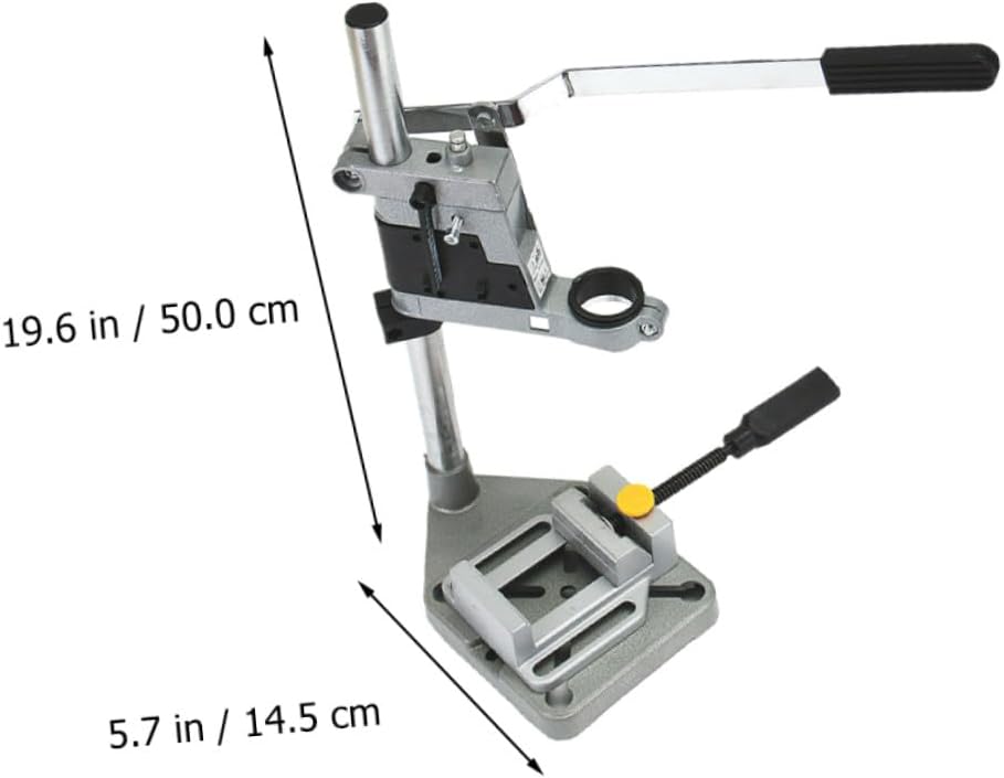 Iron Base Single Hole Drill Press Stand Bench Clamp Rack with Vise Holder Universal Adjustable Drill Press Holder and Workshop Use