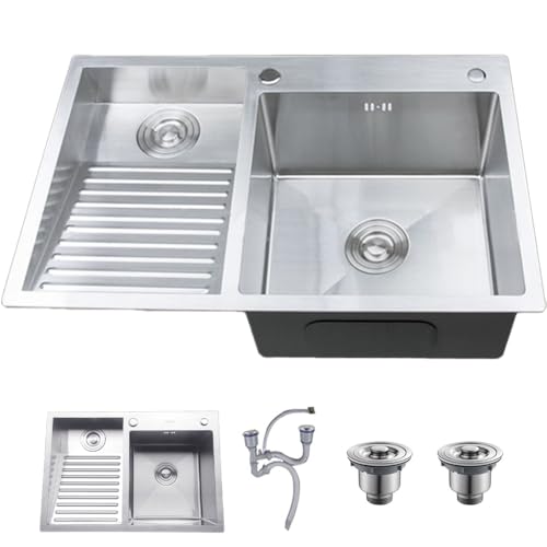 Fregadero De Cocina Con Tabla De Lavar, Fregadero De Lavandería De Doble Seno De Acero Inoxidable, Ropa Fácil De Limpiar, Lavabo De La Habitación Del Balcón Del Hogar, Gran Capacidad, Para El Cuarto D
