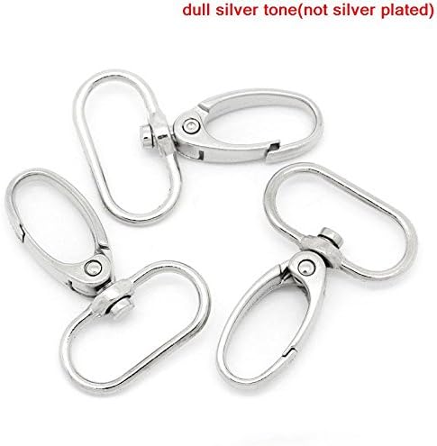 Pack of Silver Tone Lobster Claw Style Swivel Clasps - Fits 1" Fabric (60)