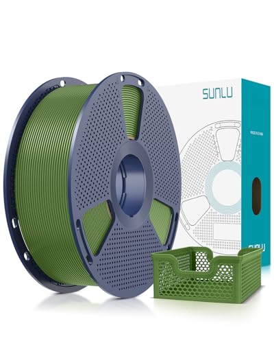 Image of SUNLU Upgrade PLA+2.0 3D Printer Filament, High Speed PLA Plus Filament 1.75mm, 30mm /s - 600mm /s Print Range, Tougher and Stronger, Dimensional Accuracy + /-0.02mm, 1KG Spool(2.2lbs), Olive Green