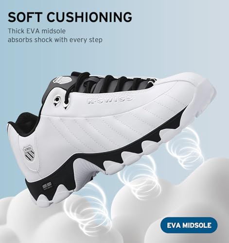 Image of K-Swiss Men's ST329 CMF Sneaker, Wide Tennis Walking Shoes Leather Upper
