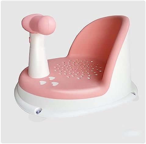 Baby Bath Seat，Infant Bathtub Seat for Tub Sit Up Non Slip Baby Shower Chair for Babies 6 Months & Up with Backrest Armrest Support and Suction Cups (Style 1, Pink)