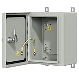 KWONONG Metal Enclosure, IP65 Waterproof Electrical Box for Indoor and Outdoor Projects, Includes Mounting Plate and Wall Bracket 250×200×150mm (10