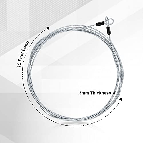 Fviexe Bike Lock Cable, 15 Ft Cable Lock Vinyl Coated Braided Steel Cable Lock Security Cables With Loops Flexible Anti Theft Bicycle Lock Cable Luggage Lock For U-Lock, Padlock, Disc Lock (3Mm Thick) #TOP1