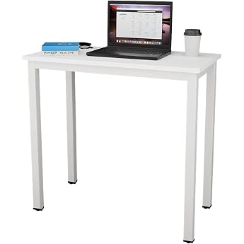 sogesfurniture compact desk computer table office furniture pc table small dining table work table for pc and laptop made of wood and metal 80x40x75cm white bheu-ac3dw-8040