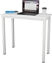 sogesfurniture Compact Desks 80 x 40 cm Computer Table Computer Desks Office Desk Work Table Study Table Wood and Steel, White BHEU-AC3DW-8040