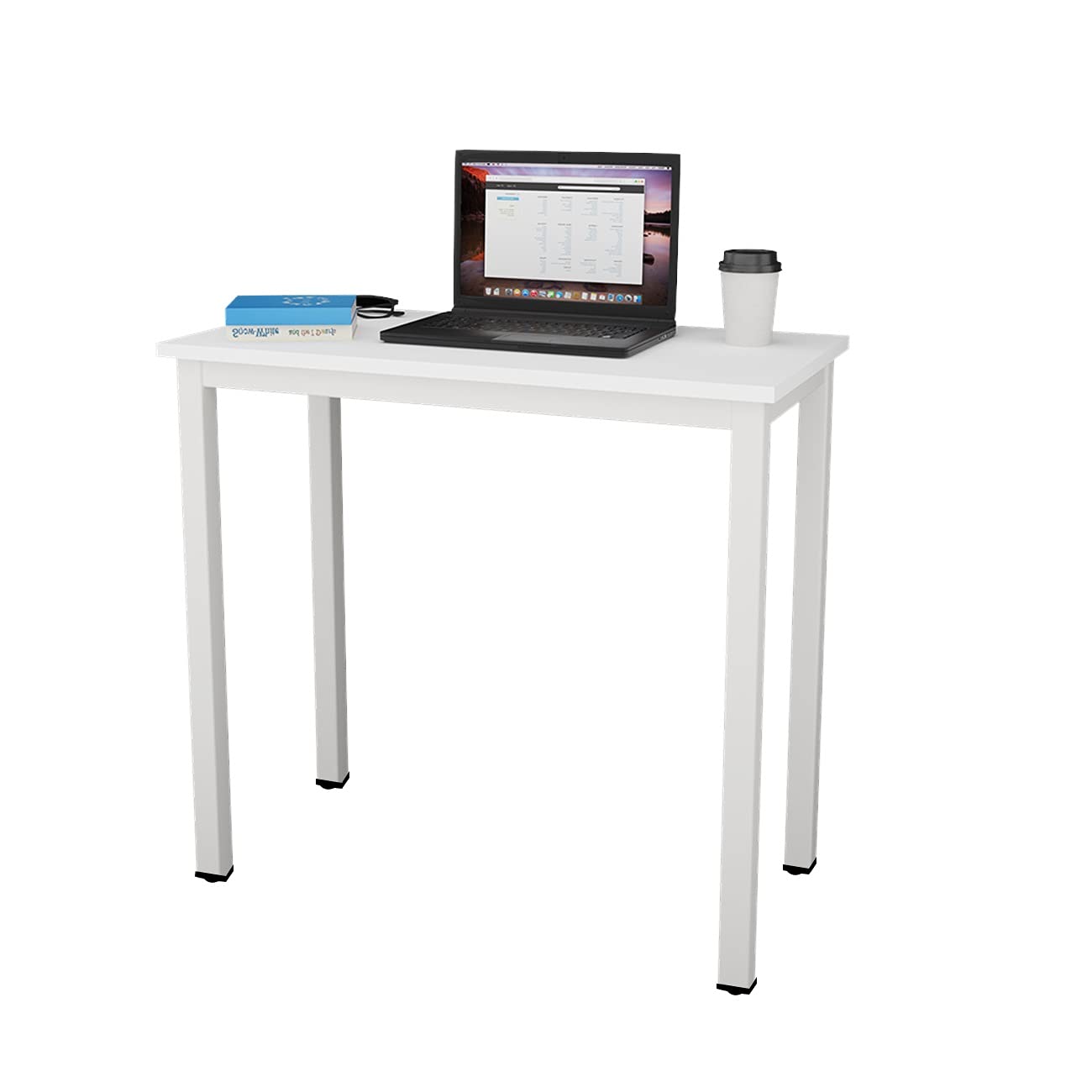 sogesfurniture Scrivania compatta per Computer PC Tavolo da Studio in Acciaio Legno, 80x40cm Ufficio Postazioni di Lavoro Tavolo da Pranzo per casa e Ufficio, Studio e Scrittura,BHEU-AC3DW-8040