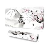 Giecy Gaming Mouse Pad, XXL Keyboard Mouse Mat Desk Pad with Non-Slip Rubber Base for Office & Home Computers, Laptop, Gaming (Ink Painting, 80 x 30 cm)