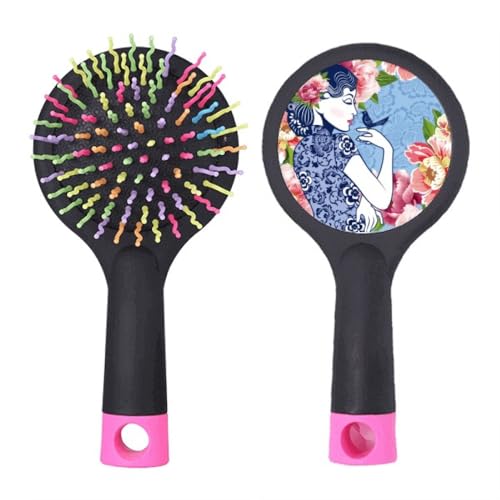 Brosse à cheveux coussin oiseau et fleur style culture chinoise