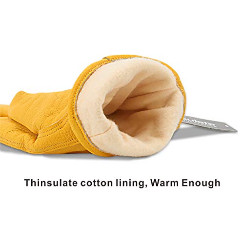 Kim Yuan Leather Work Gloves Perfect For Gardening/Cutting/Construction/Motorcycle, Men & Women M #TOP1