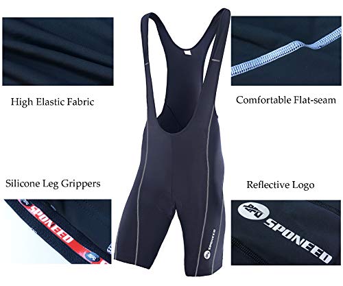 image for sponeed Mens Bibs Shorts Bicycle Tights Bib Pants Mountain Bike Road B