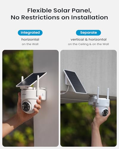 ieGeek 2K Security Cameras Wireless Outdoor, with Adjustable&Removable Solar Panel, 360°PTZ, Color Night Vision, 2.4G WiFi Camera Surveillance Exterieur, Smart Motion Sensor, Light&Siren,Work w/Alexa - Image 3