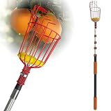 WIN&YING 26FT Reach Fruit Picker Pole, Telescopic Picking Pole with Gentle Grip Claw & Collapsible Basket, Adjustable Apple Picker Pole Tool for Avocado Orange Lemon Pear Mango