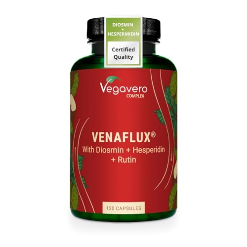 Vegavero Circulation Booster | with Diosmin Hesperidin Rutin Horse Chestnut & Butchers Broom | 120 Capsules | Leg Flow Haemorrhoids & Varicose Veins | Vegan