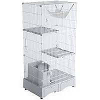 Amazon | タンスのゲン キャットケージ 2段 幅82cm トイレ一体型 猫